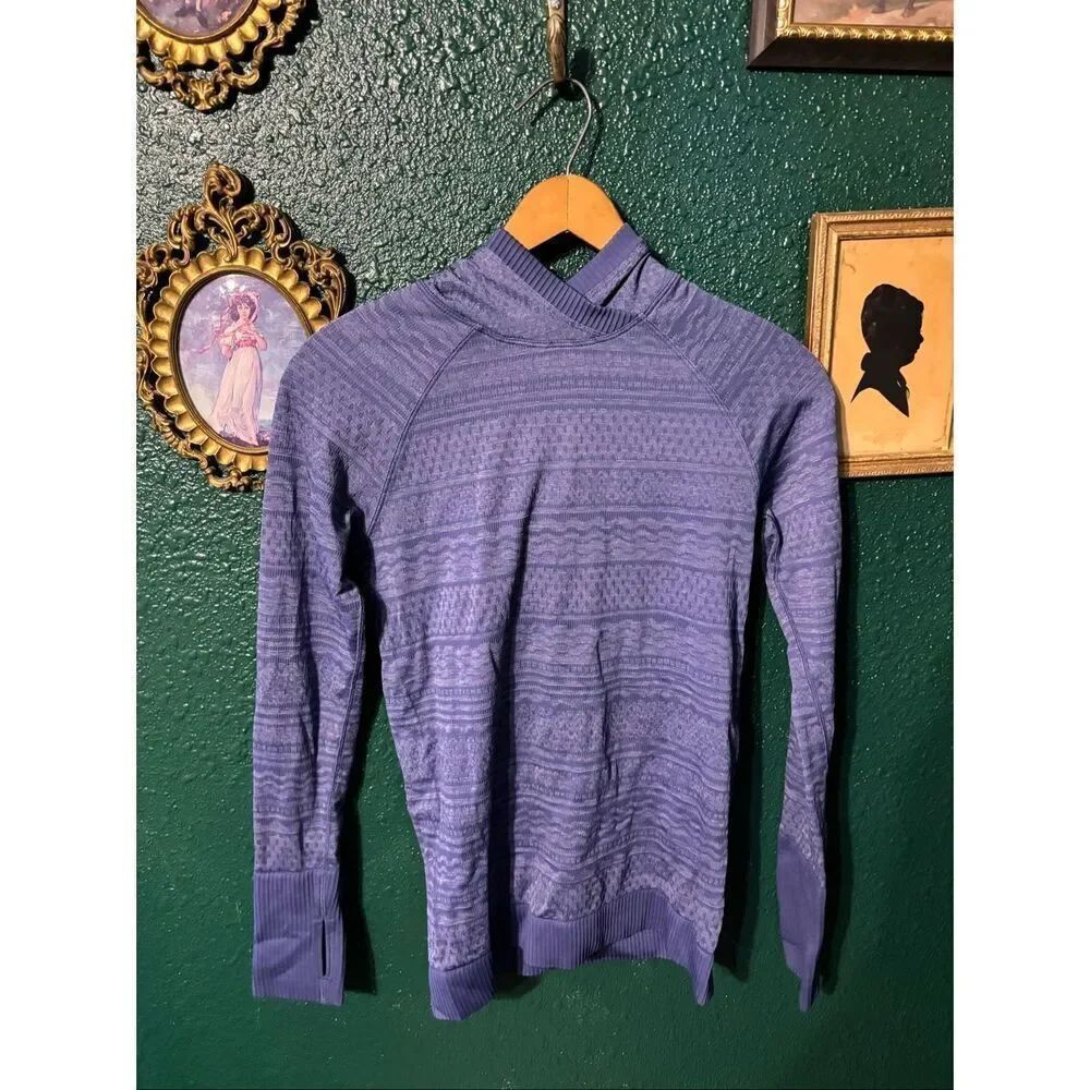 Lululemon Rest Less Hoodie Size Medium Gatsby Blue Long Sleeve Athletic Top